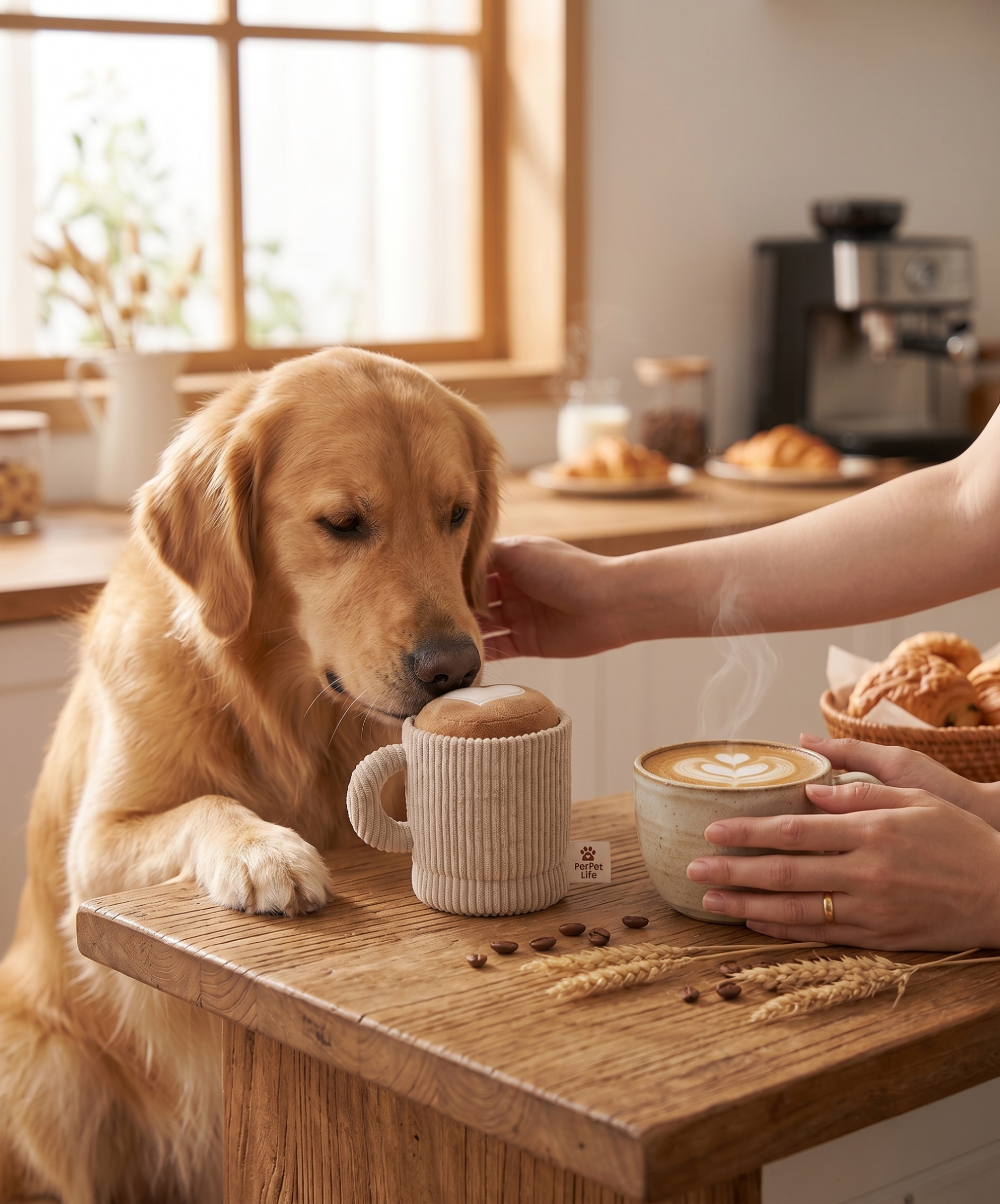 The Nordic Café Collection — Three-Piece Enrichment Set Baguette Buddy · Puppuccino Mug · Ice Cream Sandwich