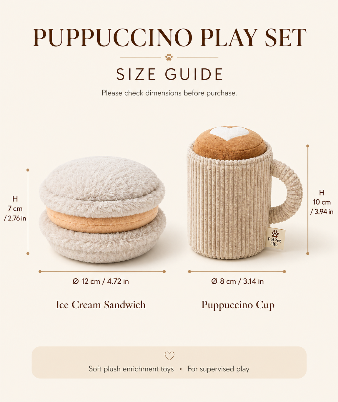 2-in-1 Puppuccino & Ice Cream Sandwich — Café Snuffle Toy Set for Dogs