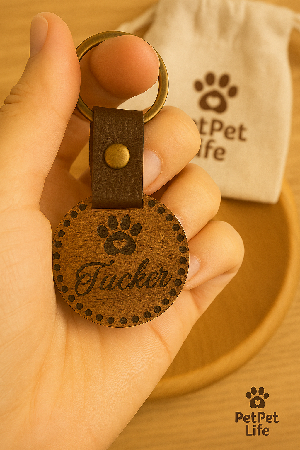 Personalised Wooden Pet Tag