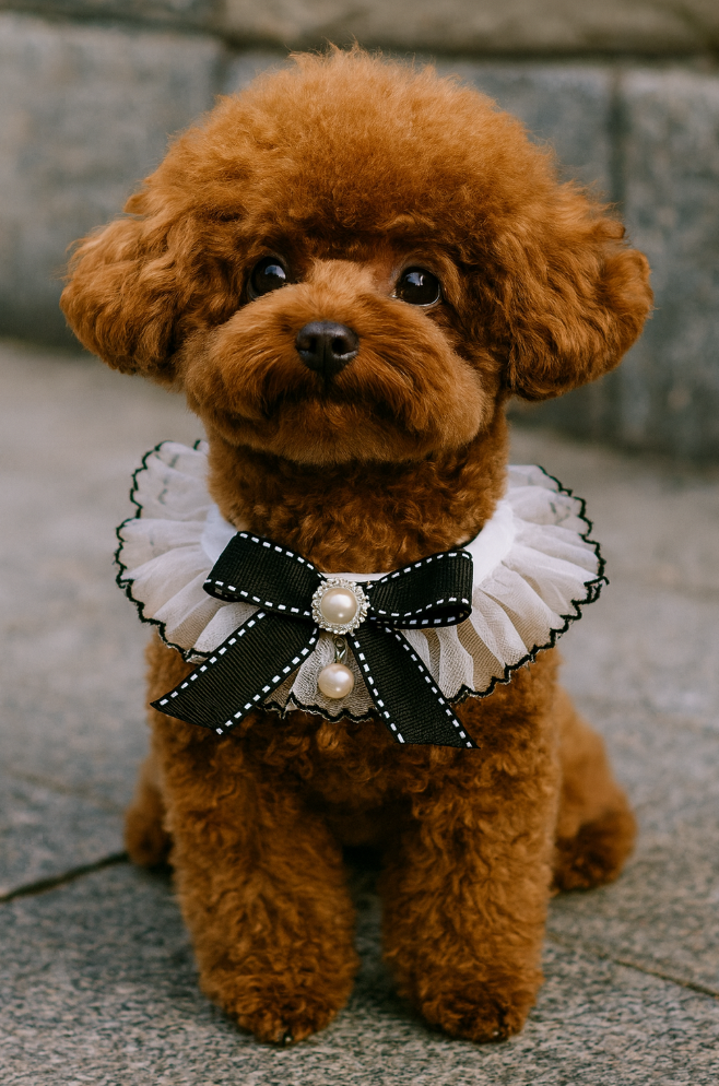 Midnight Pearl Lace Collar