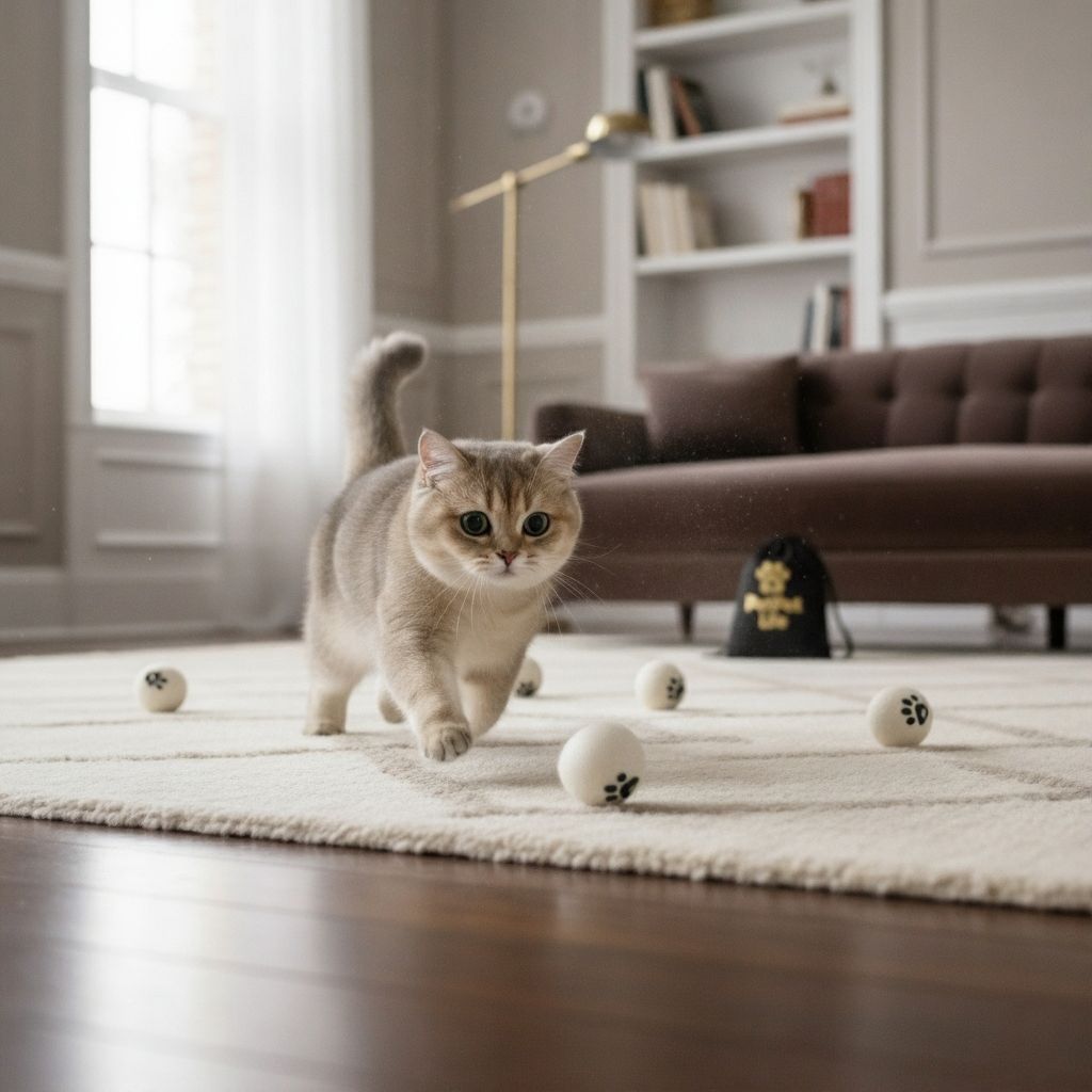 PawPrint Wool Cat Balls (Set of 5)