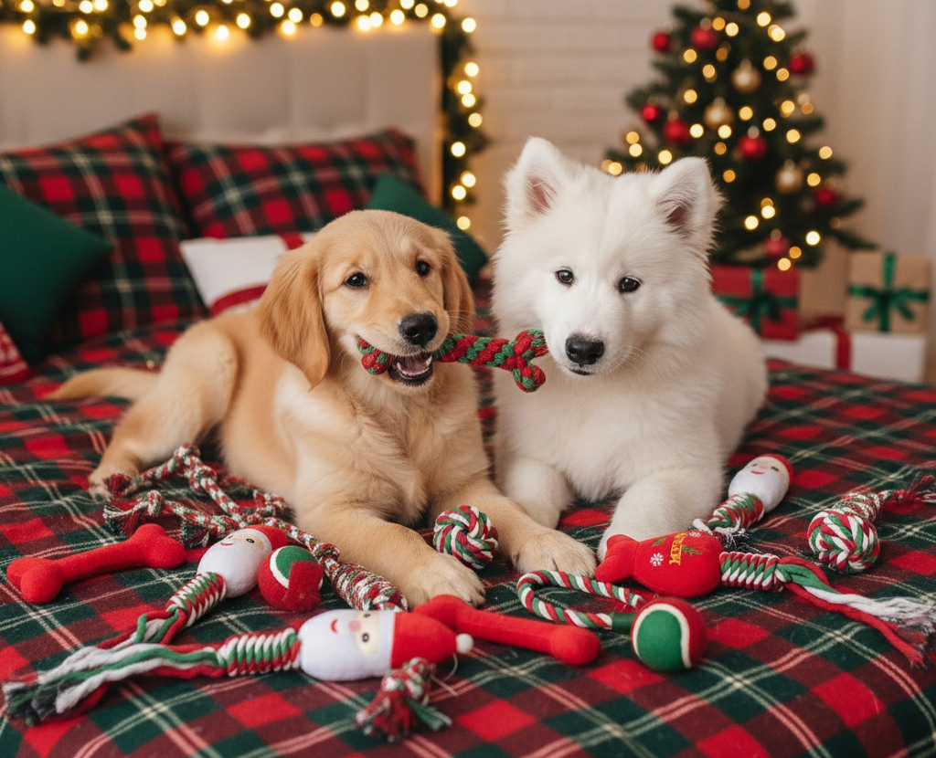 🎄 8-Piece Christmas Dog Toy Bundle
