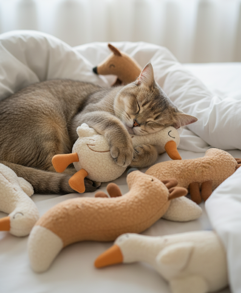 🦊 Plush Catnip Toy – Fox & Goose Edition