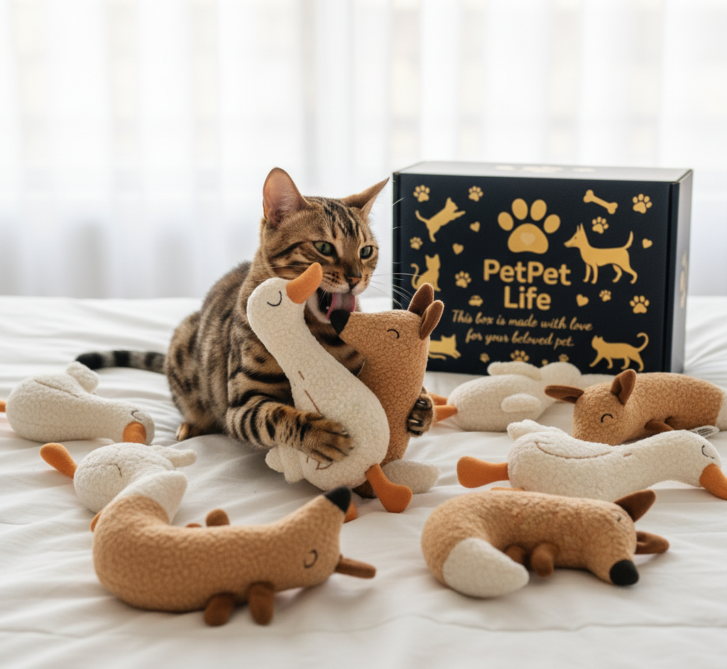 🦊 Plush Catnip Toy – Fox & Goose Edition