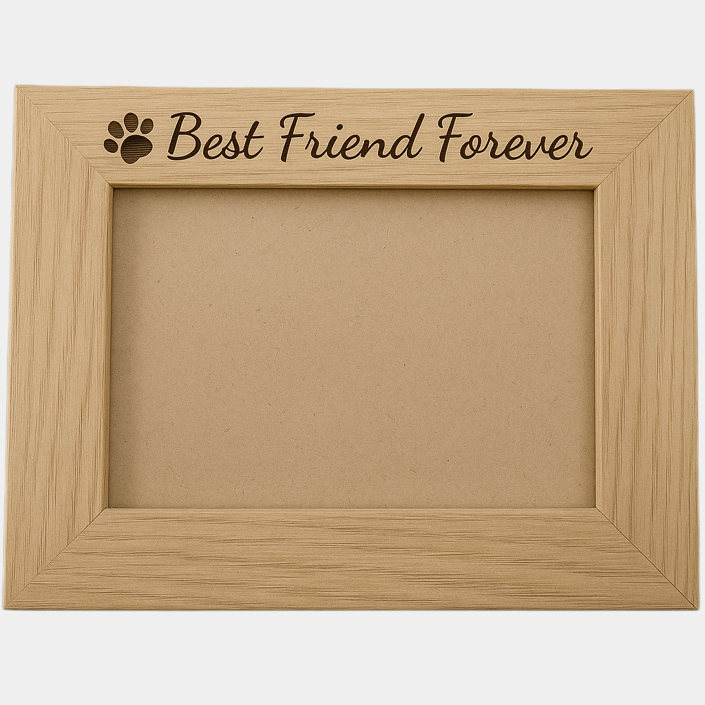 Personalised Wooden Photo Frame – Custom Engraved with Your Message