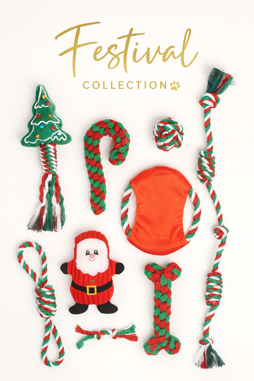 ๐ 10-Piece Christmas Dog Toy Bundle