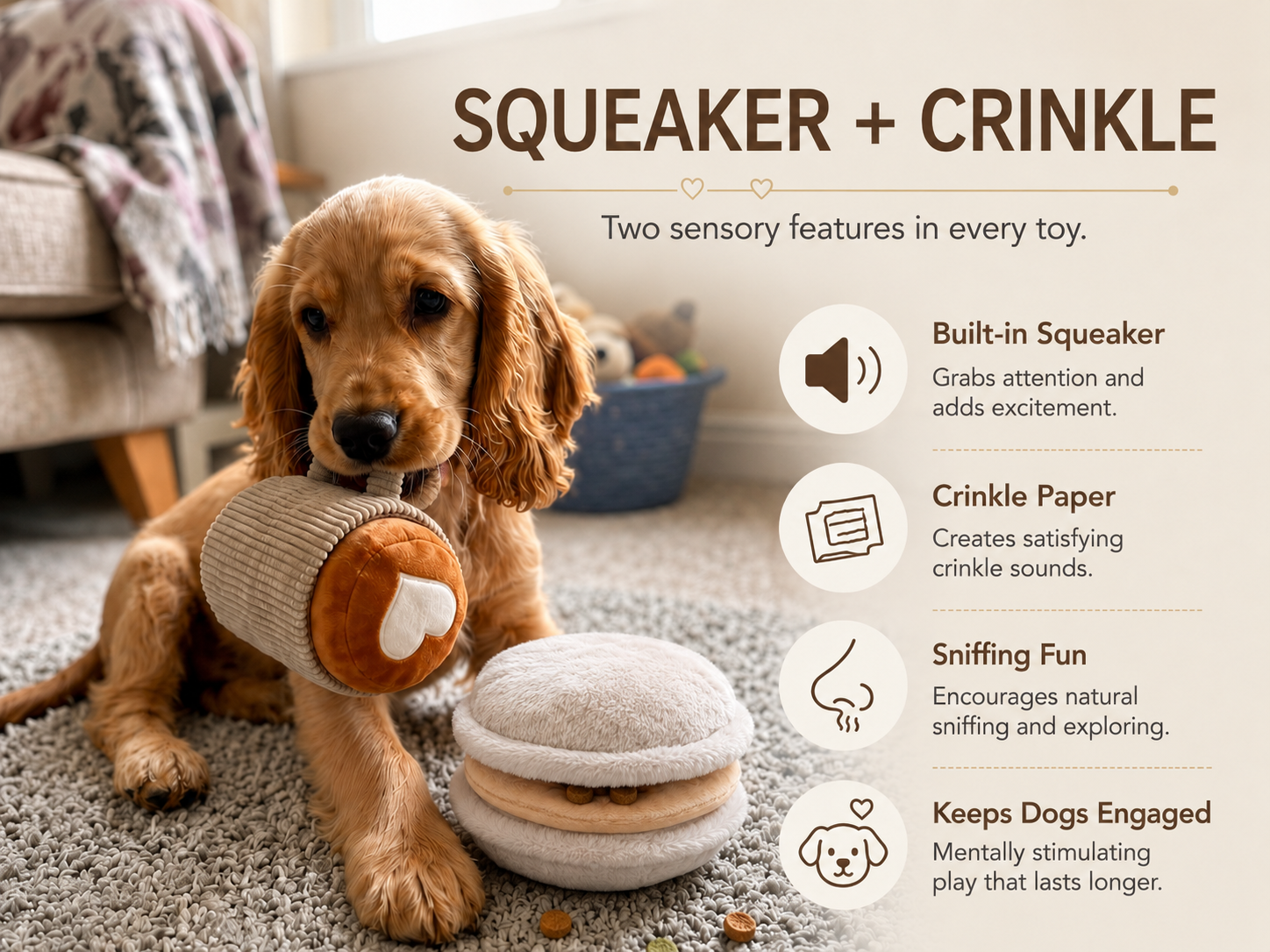 4-in-1 The Nordic Café Collection — Three-Piece Enrichment Set Baguette Buddy · Puppuccino Mug · Ice Cream Sandwich