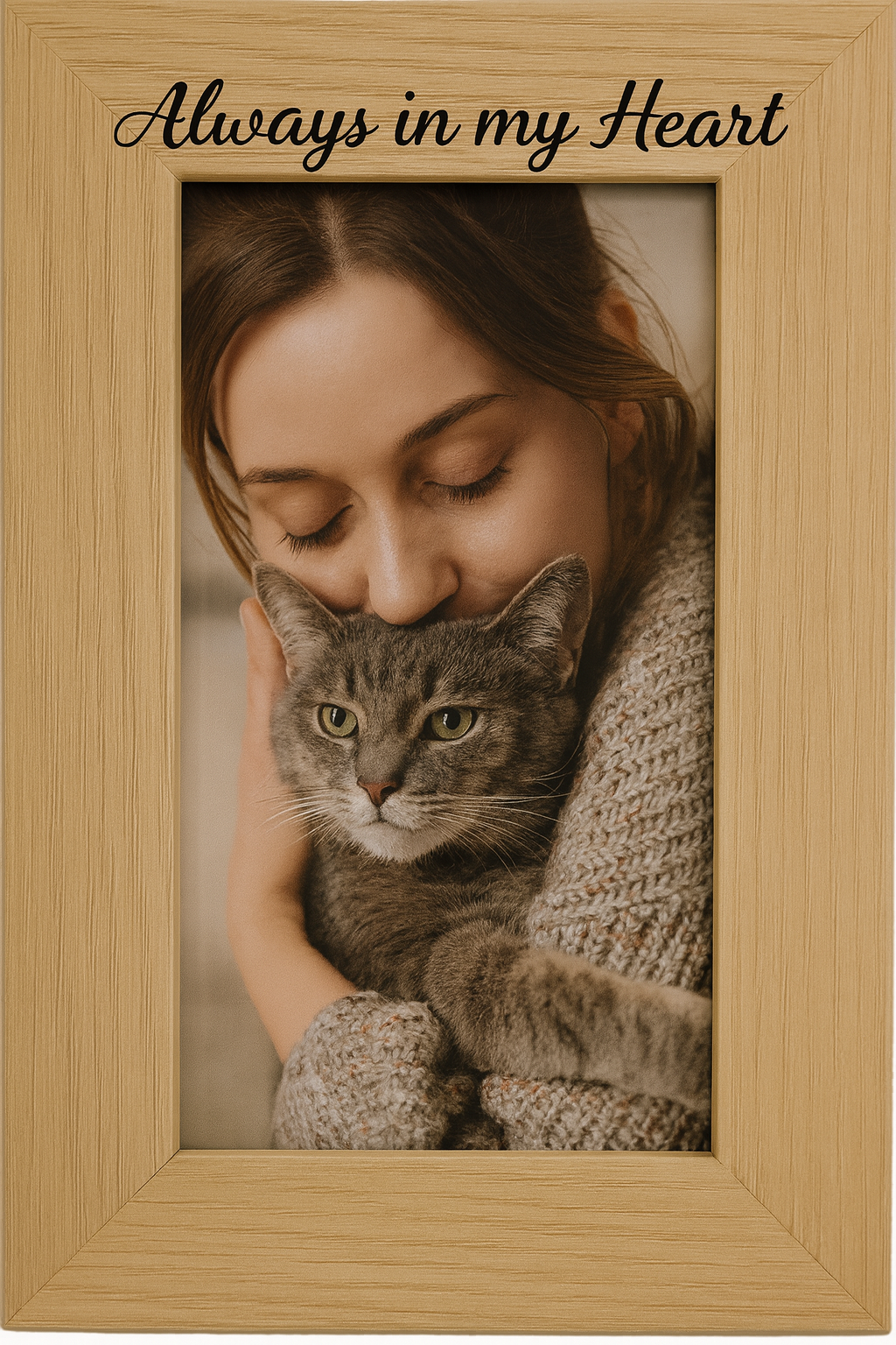 Personalised Wooden Photo Frame – Custom Engraved with Your Message
