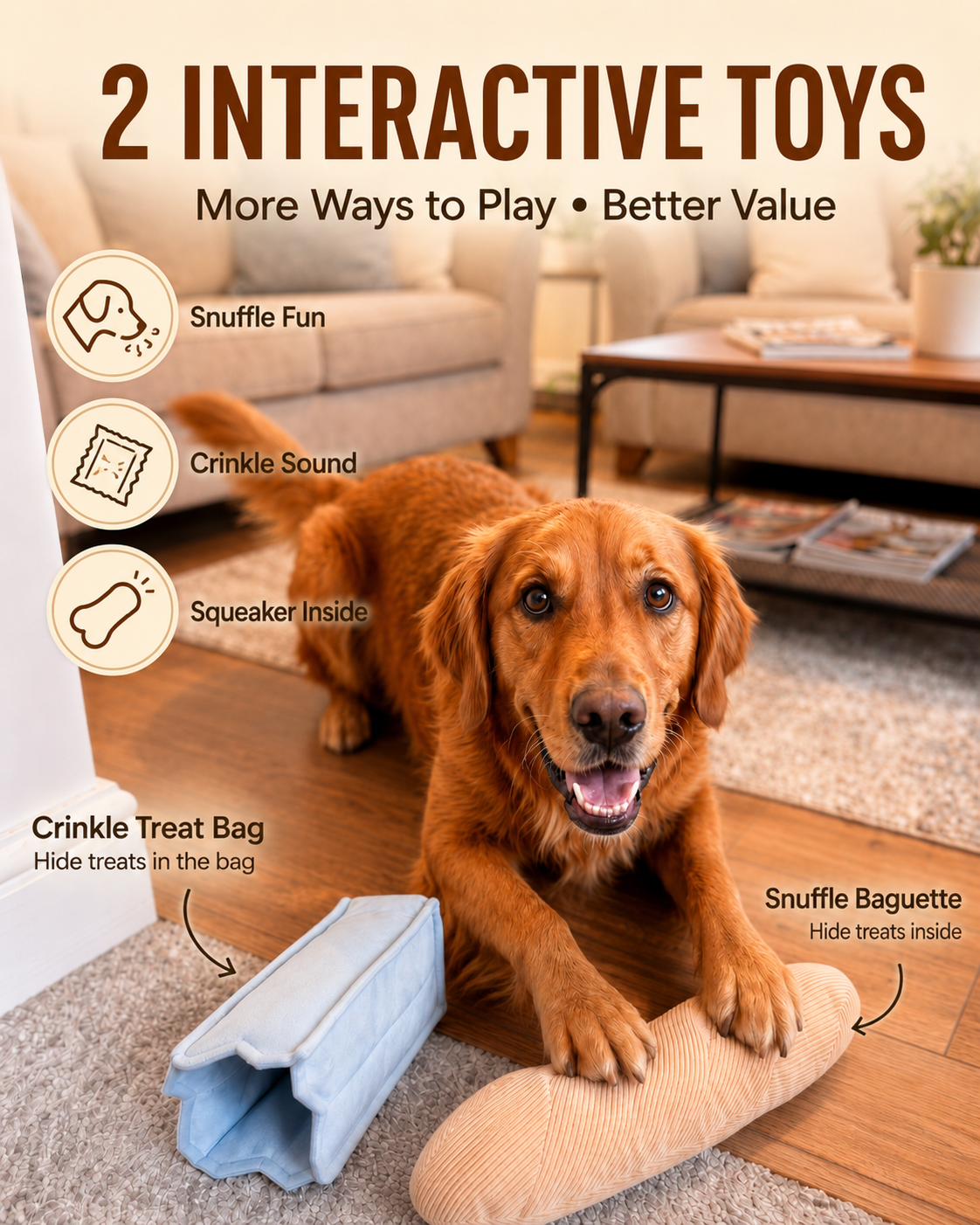 4-in-1 The Nordic Café Collection — Three-Piece Enrichment Set Baguette Buddy · Puppuccino Mug · Ice Cream Sandwich