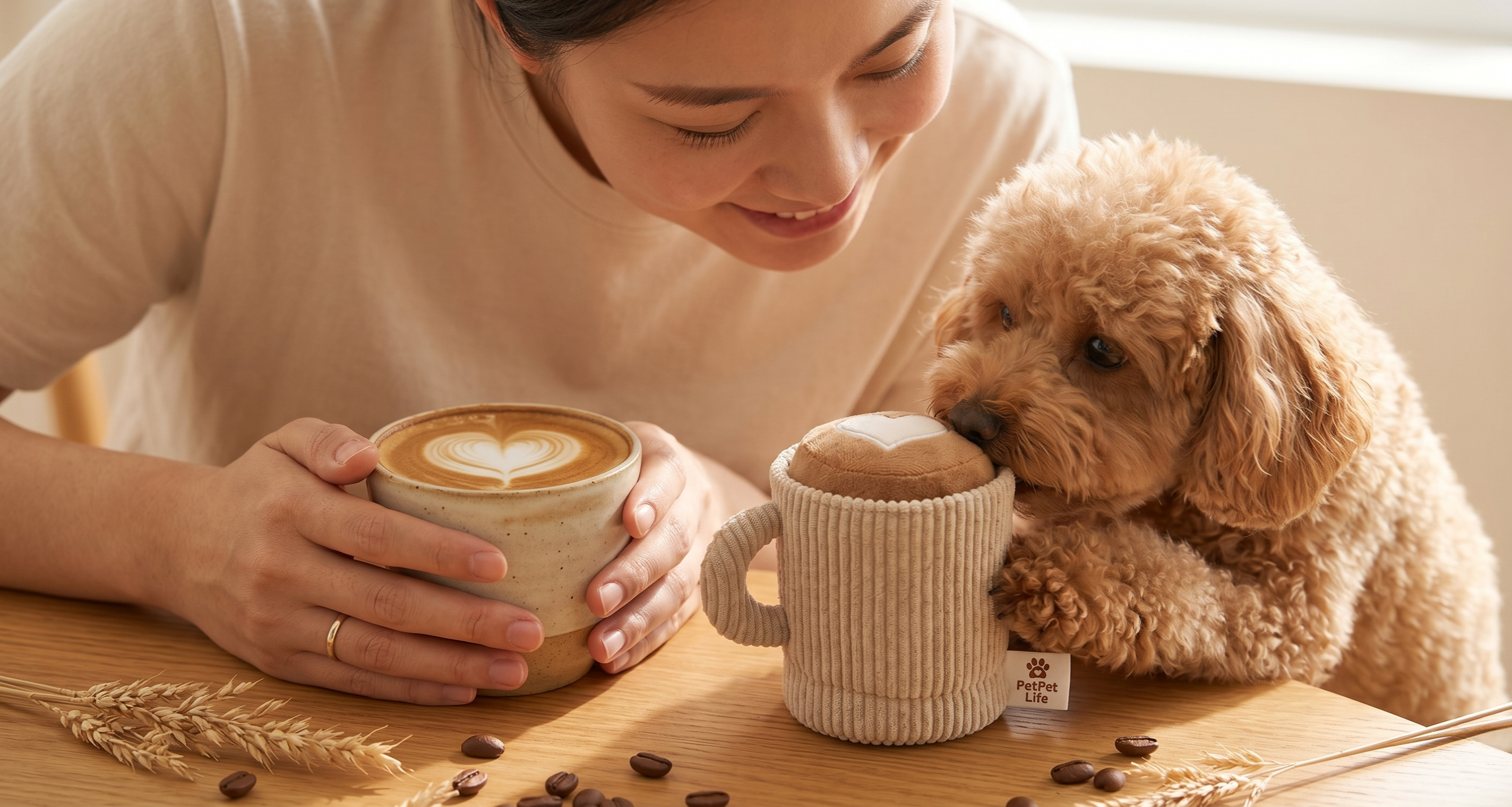 The Nordic Café Collection — Three-Piece Enrichment Set Baguette Buddy · Puppuccino Mug · Ice Cream Sandwich
