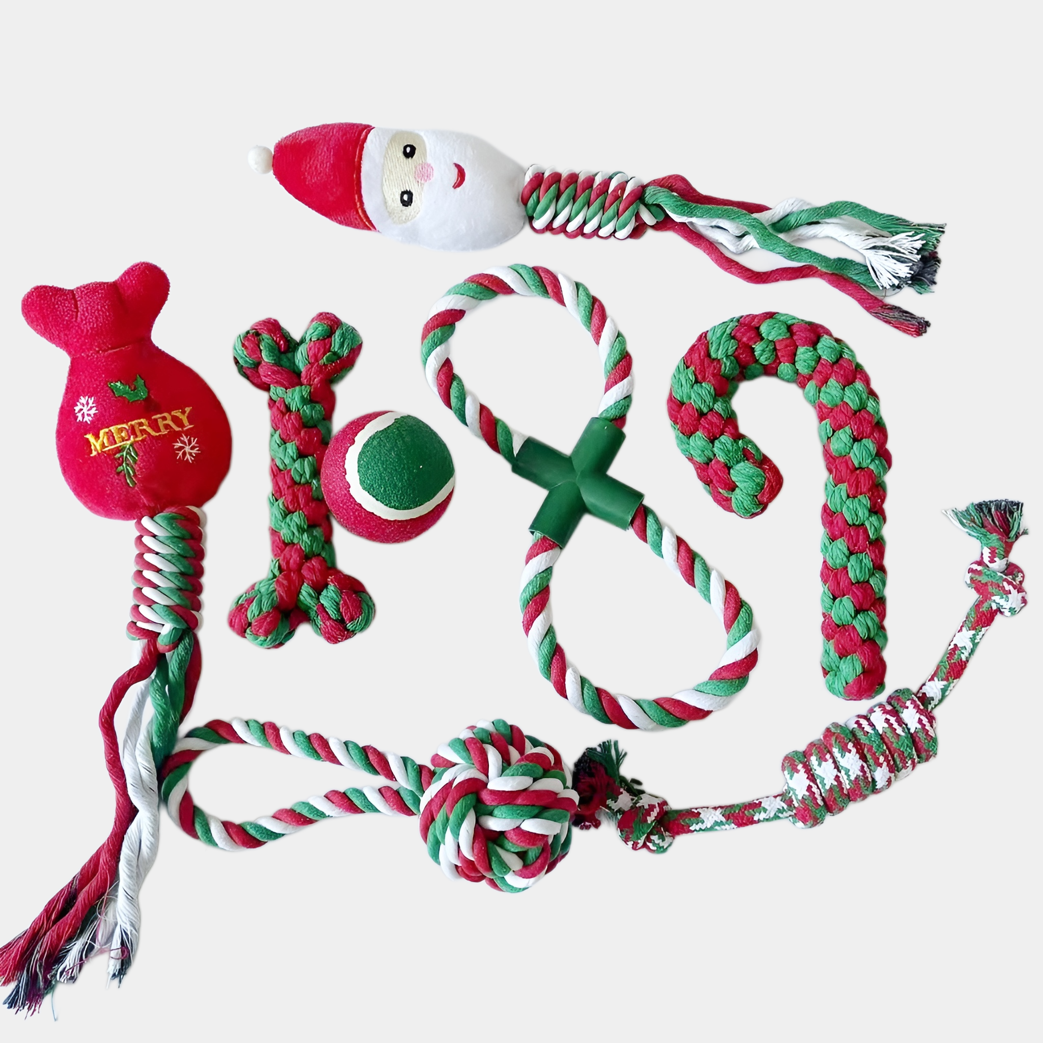 🎄 8-Piece Christmas Dog Toy Bundle