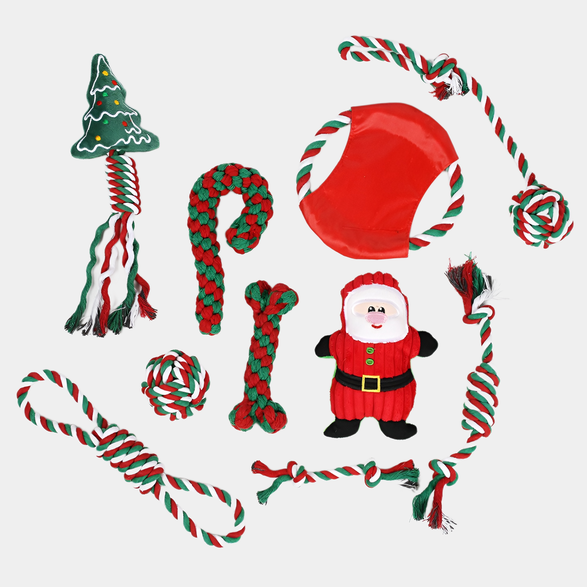 🎄 10-Piece Christmas Dog Toy Bundle