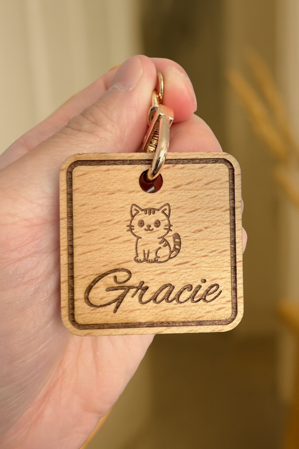 Pawfect Wooden Tag