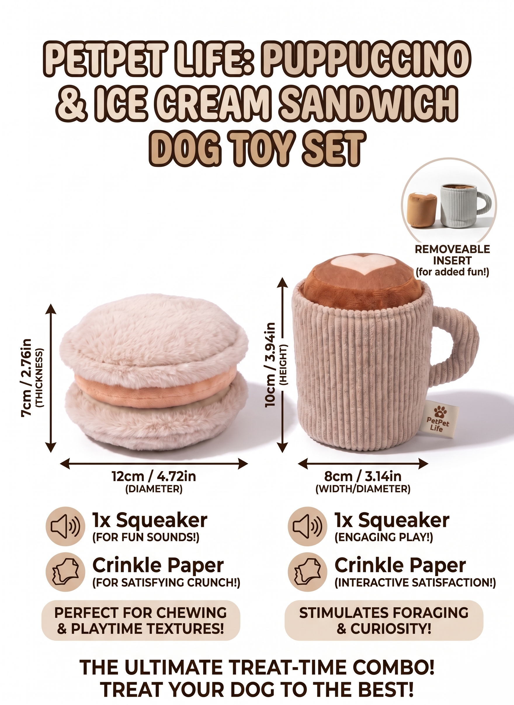 【Puppuccino & Ice Cream Sandwich】咖啡杯 × 雪糕三文治藏食嗅聞玩具組