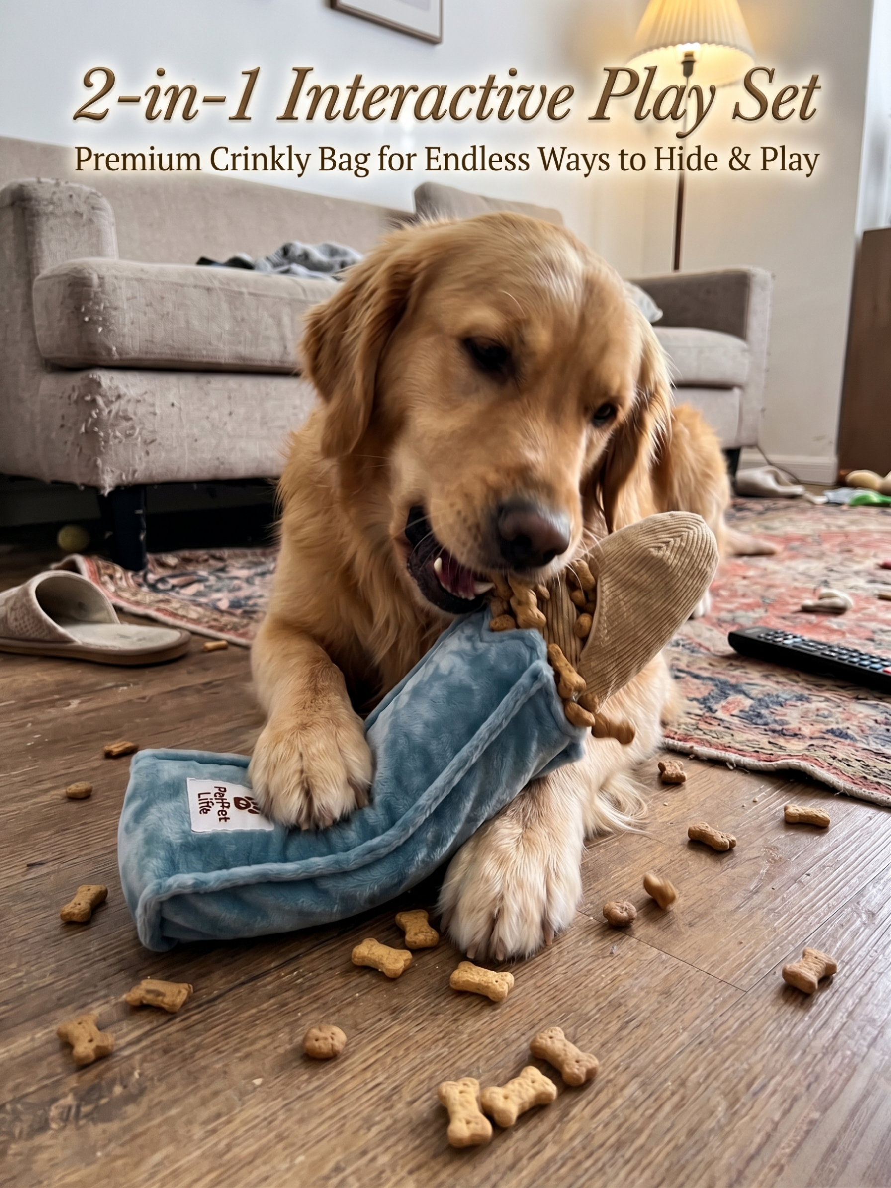 2-in-1 Baguette Buddy — Interactive Snuffle & Enrichment Toy for Dogs