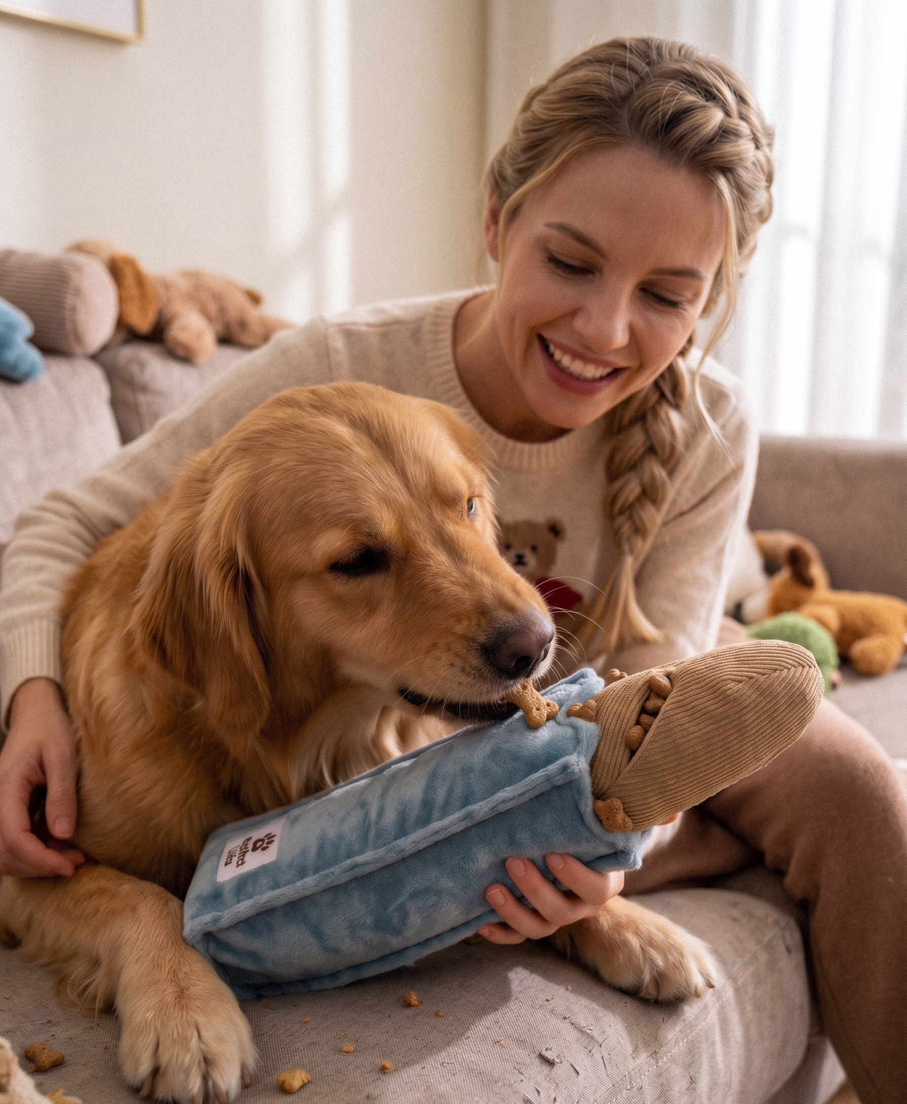 2-in-1 Baguette Buddy — Interactive Snuffle & Enrichment Toy for Dogs